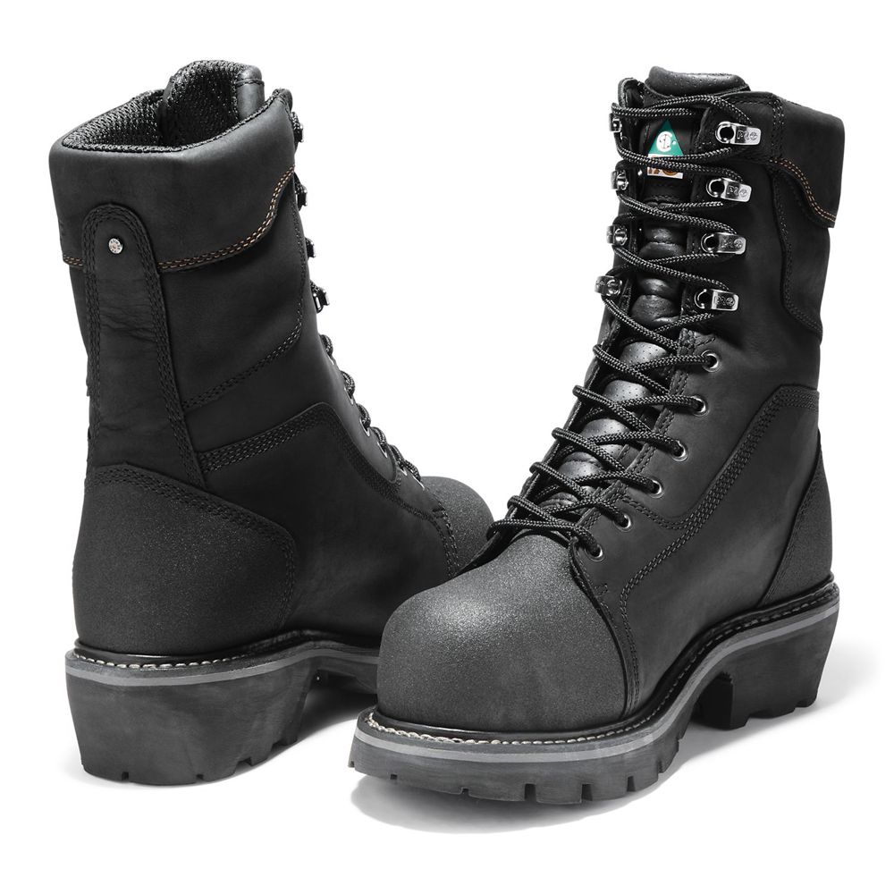 Botas Pro Timberland Argentina Hombre - Pro Rip Saw 9\" Comp Toe Logger - Negras - DUWZRS-926